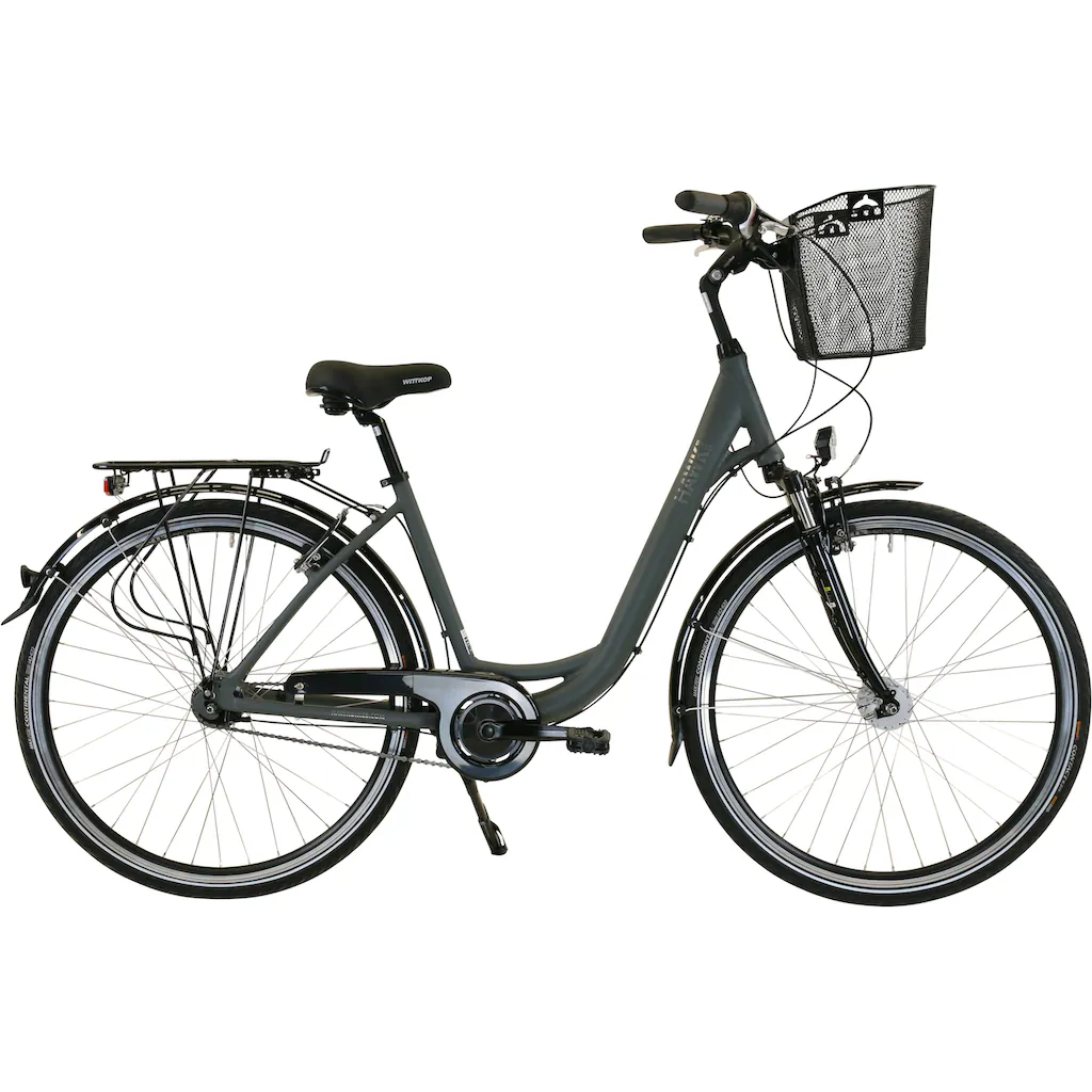 HAWK Bikes Cityrad »City Wave Deluxe Plus Grey« 7 Gang Shimano Nexus Schaltwerk für Damen und Herren