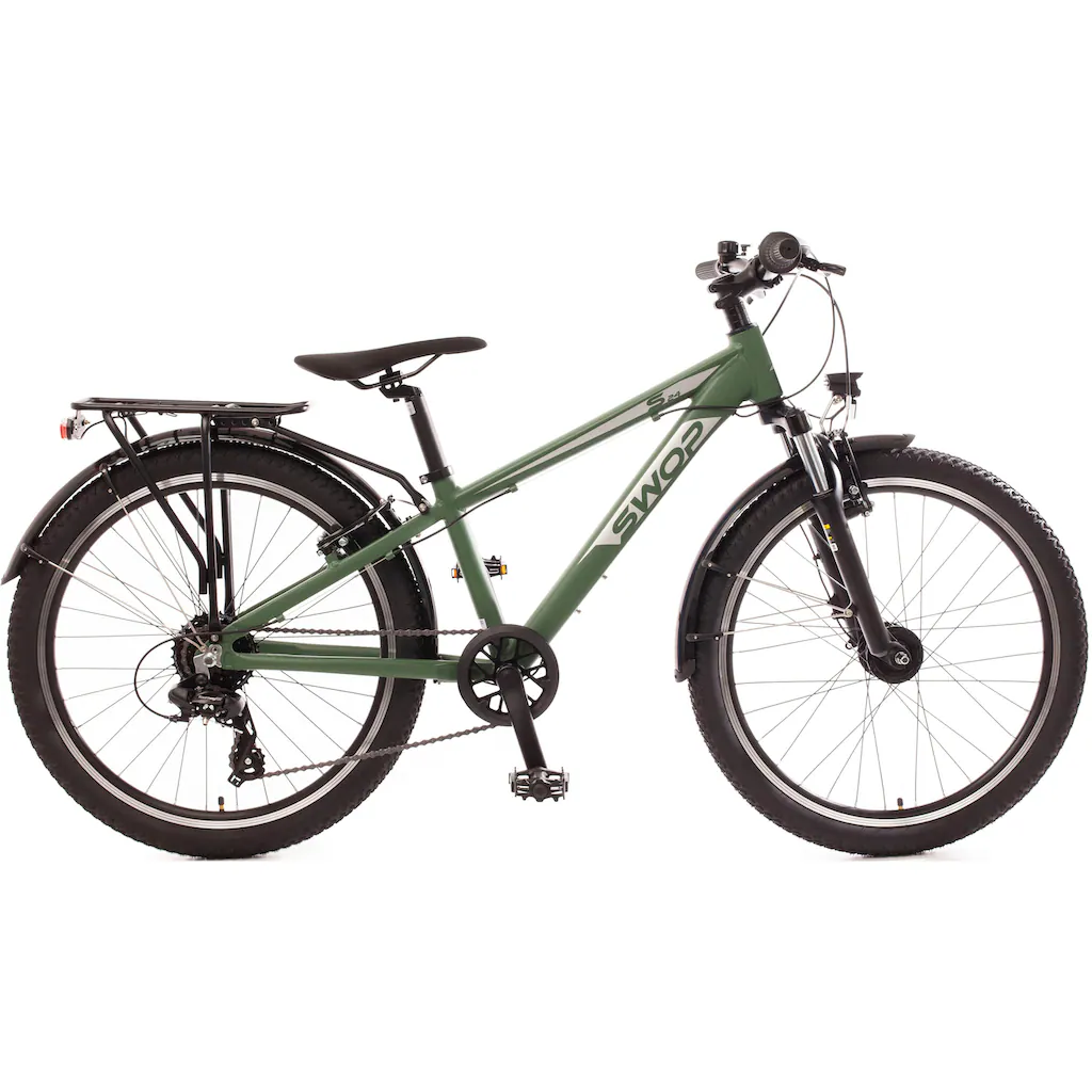 Bachtenkirch ATB »24" "SWOP" Jugendfahrrad matt-grün mit Federgabel« 8 Gang Shimano Shimano-TX Schaltwerk Kettenschaltung für Damen und Herren Kettenschaltung auf Raten Weihnachtsangebot