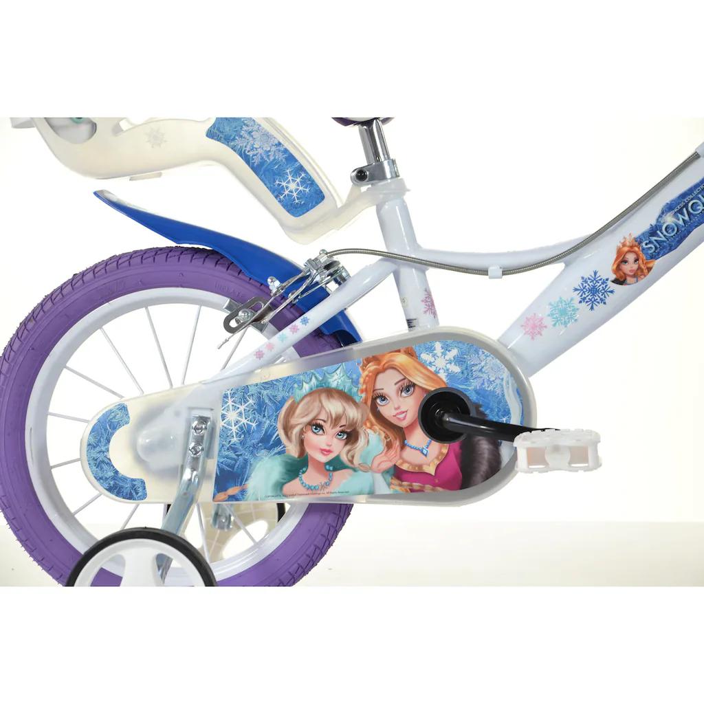 Dino Kinderfahrrad »Snow Queen Eiskönigin« 1 Gang mit Stützrädern Korb und Puppensitz auf Rechnung online bestellen Jubiläumsangebot