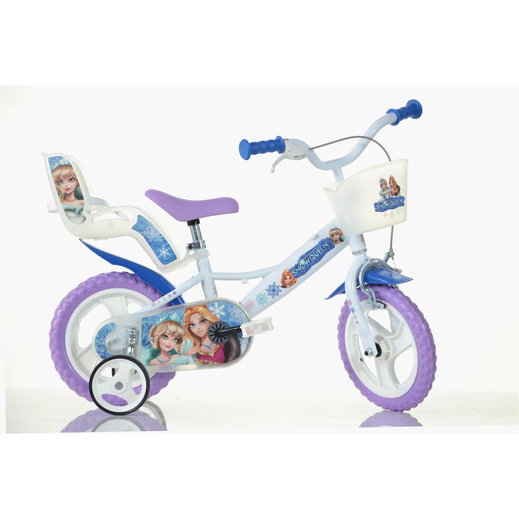 Dino Kinderfahrrad »Snow Queen Eiskönigin 12 Zoll« 1 Gang mit Stützrädern Korb und Puppensitz auf Rechnung online bestellen Sonderangebote