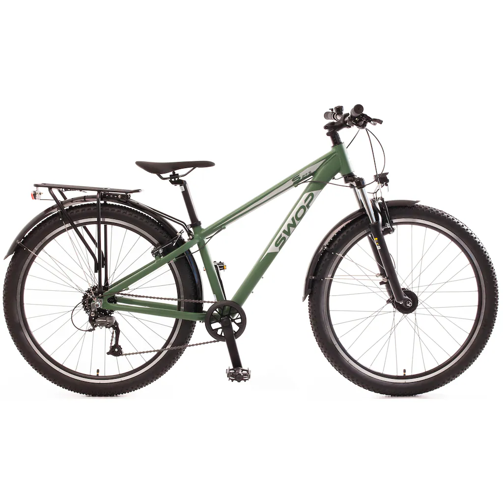 Bachtenkirch ATB »27 5" "SWOP" Jugendfahrrad matt-grün mit Federgabel« 9 Gang Shimano Altus Schaltwerk Kettenschaltung für Damen und Herren Kettenschaltung