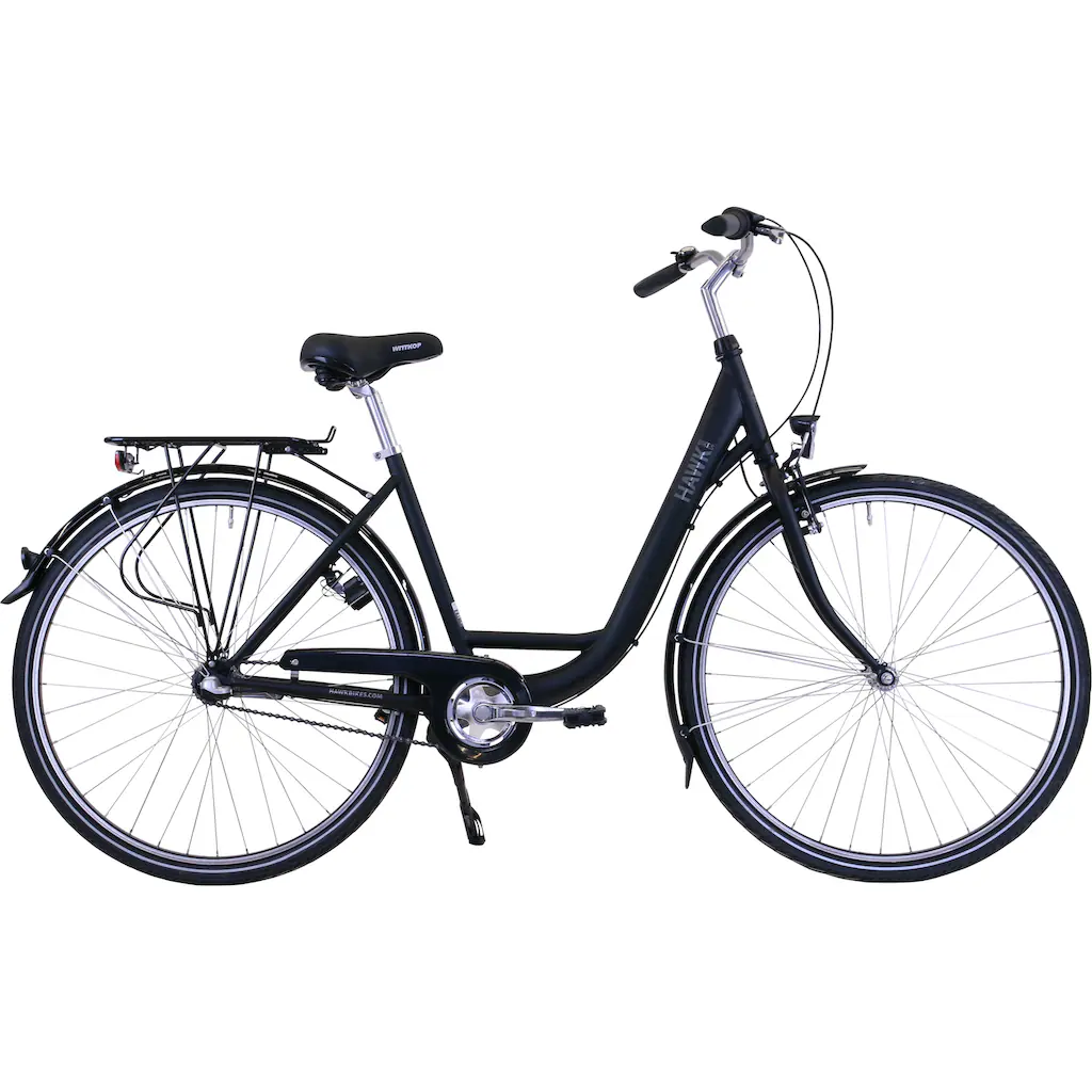HAWK Bikes Cityrad »City Wave Premium Black« 3 Gang Shimano Nexus Schaltwerk für Damen und Herren auf Raten