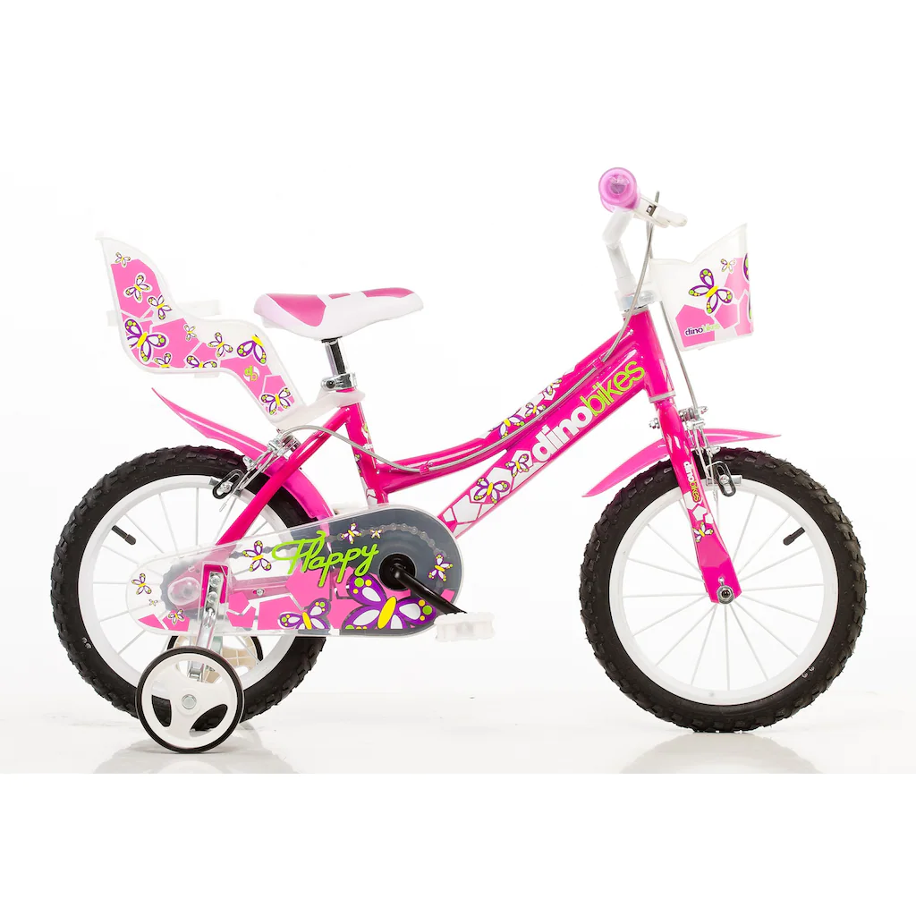 Dino Kinderfahrrad »Mädchenfahrrad 14 Zoll« 1 Gang mit Stützrädern Korb und Puppensitz auf Raten Kostenloser Versand