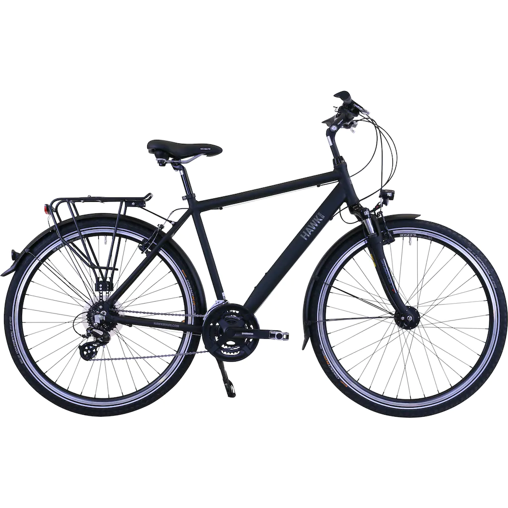 HAWK Bikes Trekkingrad »Trekking Gent Premium Black« 24 Gang microSHIFT für Herren