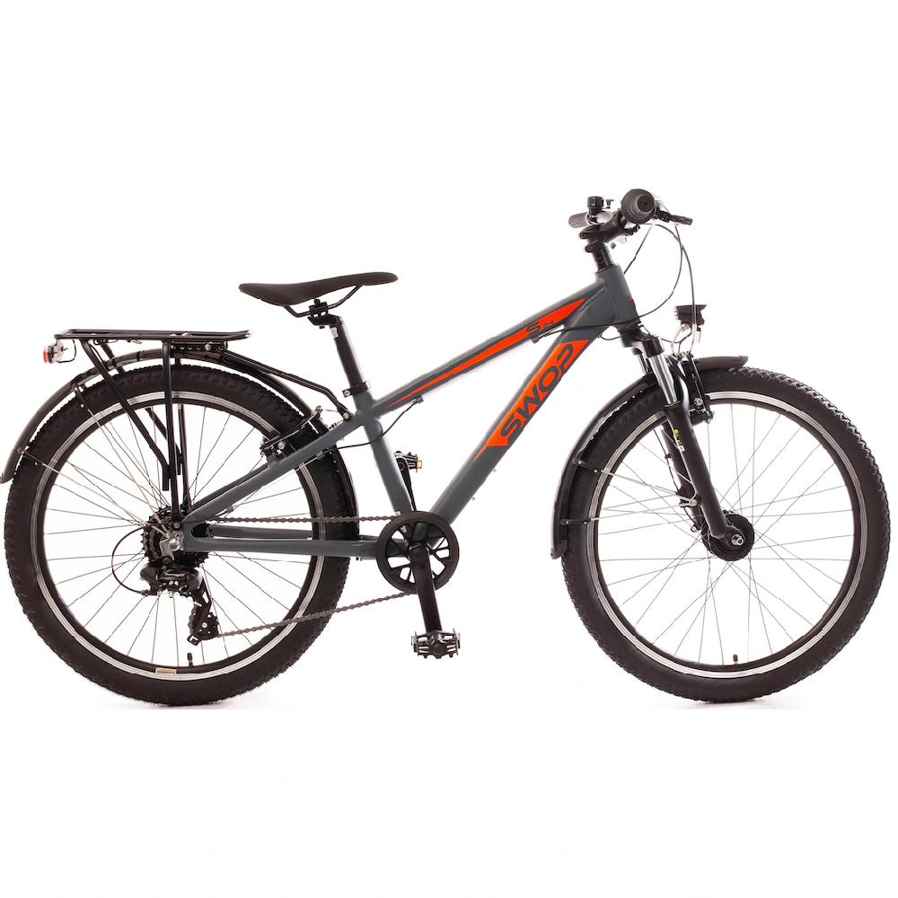 Bachtenkirch ATB »24" "SWOP" Jugendfahrrad matt-grau mit Federgabel« 8 Gang Shimano Shimano-TX Schaltwerk Kettenschaltung für Damen und Herren Kettenschaltung auf Raten Lagerräumung