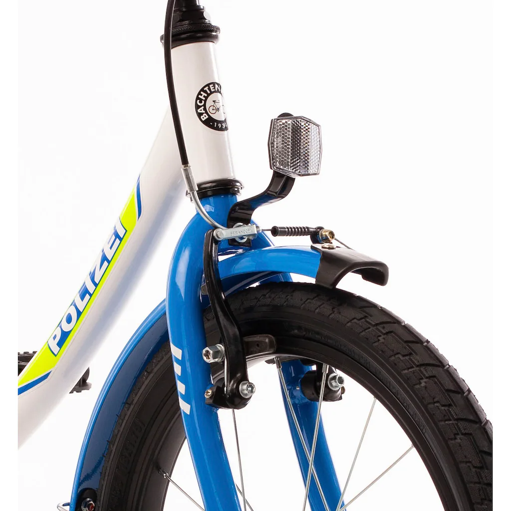 Bachtenkirch Kinderfahrrad »Kinderfahrrad "POLIZEI" kristall-weiß/blau/neon« 1 Gang ohne Schaltung auf Rechnung online bestellen Angebote