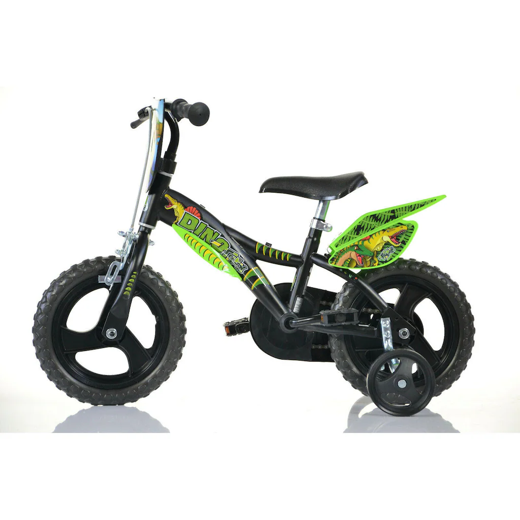 Dino Kinderfahrrad »Dinosaurier T-Rex 12 Zoll« 1 Gang mit Stützrädern Frontschild und coolen Schutzblechen auf Raten Online Outlet