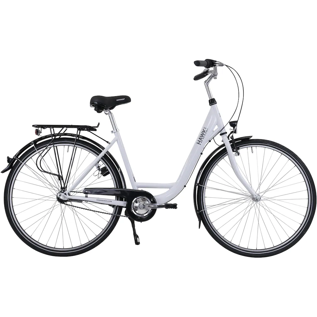 HAWK Bikes Cityrad »City Wave Premium White« 3 Gang Shimano Nexus Schaltwerk für Damen und Herren auf Rechnung bestellen Tägliche Deals