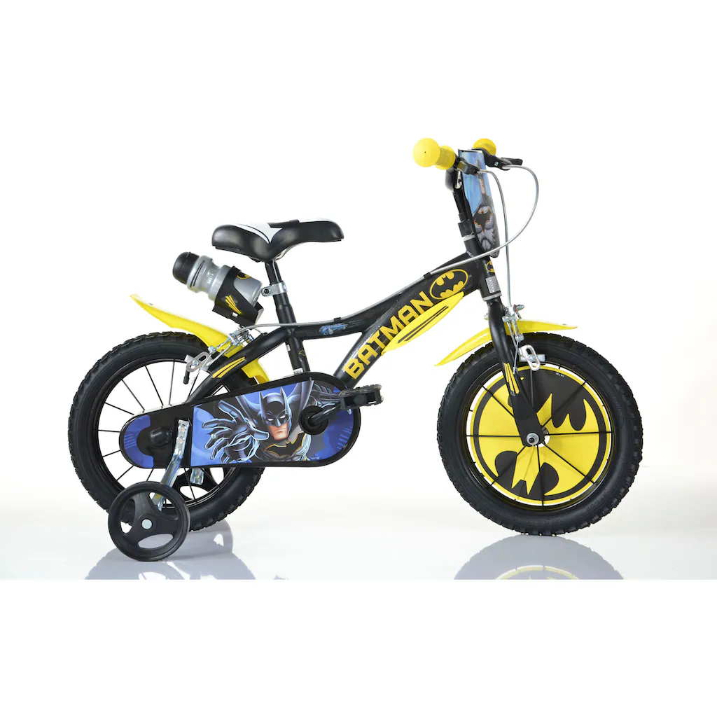 Dino Kinderfahrrad »Batman« 1 Gang mit Stützrädern Trinkflasche und Frontschild auf Rechnung kaufen Riesige Ersparnisse