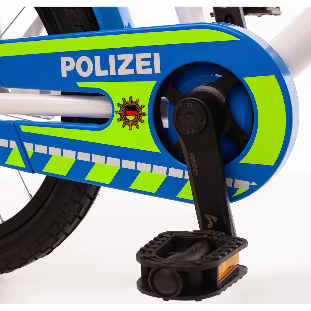 Bachtenkirch Kinderfahrrad »12" Kinderfahrrad "POLIZEI" kristall-weiß/blau/neon« 1 Gang ohne Schaltung auf Rechnung kaufen Kostenloser Versand international