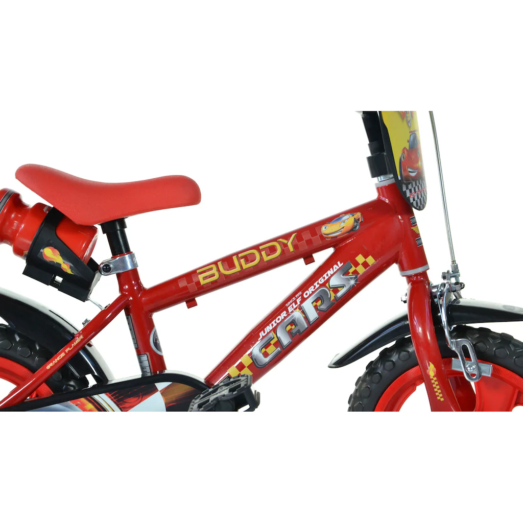 Dino Kinderfahrrad »Cars Buddy 12 Zoll« 1 Gang mit Stützrädern Trinkflasche und Frontschild Osterangebot