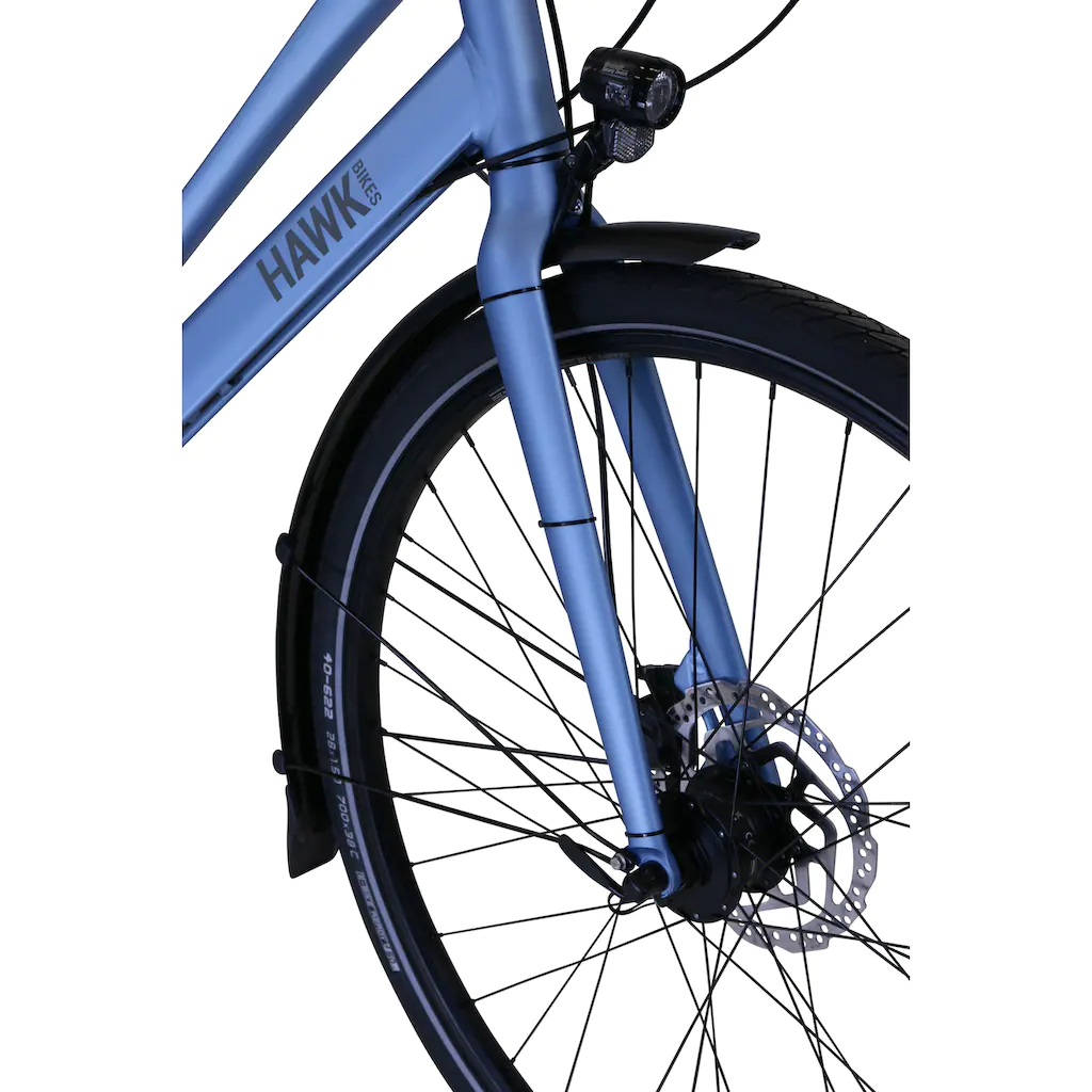 HAWK Bikes Trekkingrad »Trekking Lady Super Deluxe Plus Sky Blue« 8 Gang Shimano Nexus Schaltwerk für Damen und Herren auf Raten Letzte 2 Tage