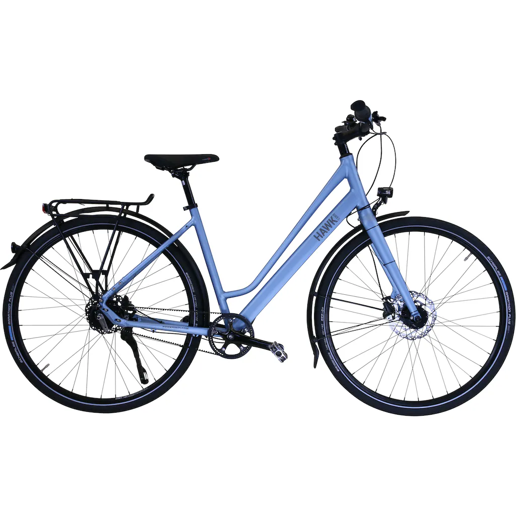 HAWK Bikes Trekkingrad »Trekking Lady Super Deluxe Skye blue« 8 Gang Shimano Nexus Schaltwerk für Damen und Herren Neueste Stile