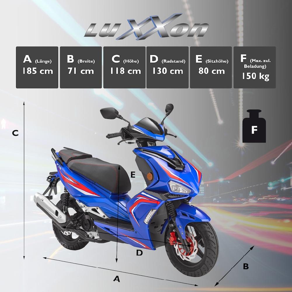 Luxxon Motorroller »F18« 50 cm³ 45 km/h Euro 5 2 9 PS Top Angebot