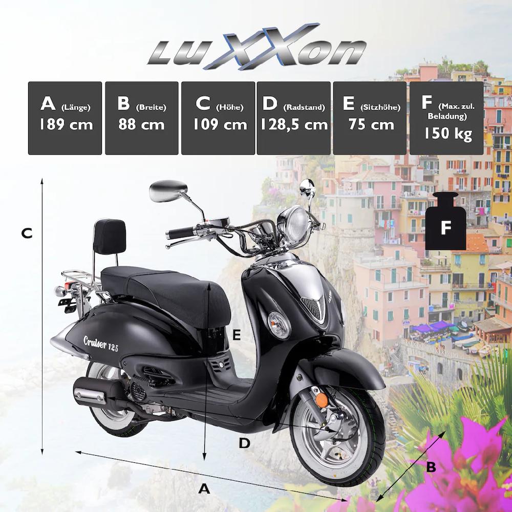 Luxxon Motorroller »Cruiser« 125 cm³ 80 km/h Euro 5 7 2 PS Online Outlet