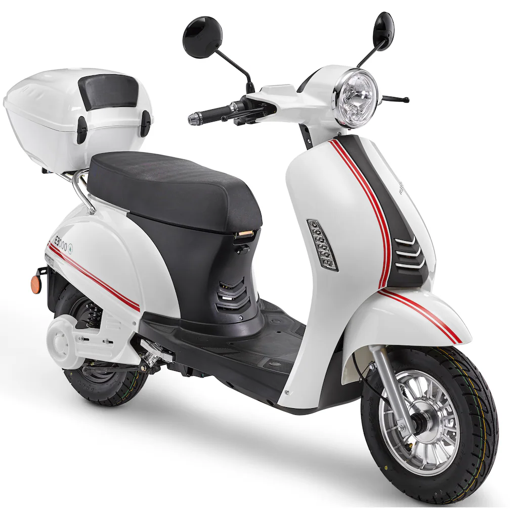 Luxxon E-Motorroller »E3000« bis zu 55 km Reichweite mit Straßenzul. 2 Sitzplätze Große Rabatte