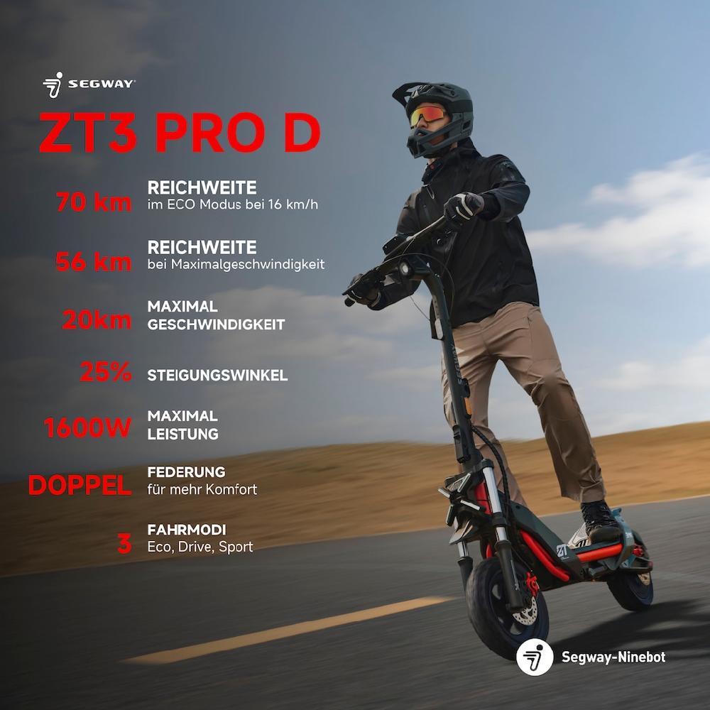 ninebot by Segway E-Scooter »Segway ZT3 Pro D« Electric Scooter mit Straßenzulassung bis zu 70 km Reichweite VIP-Rabatte