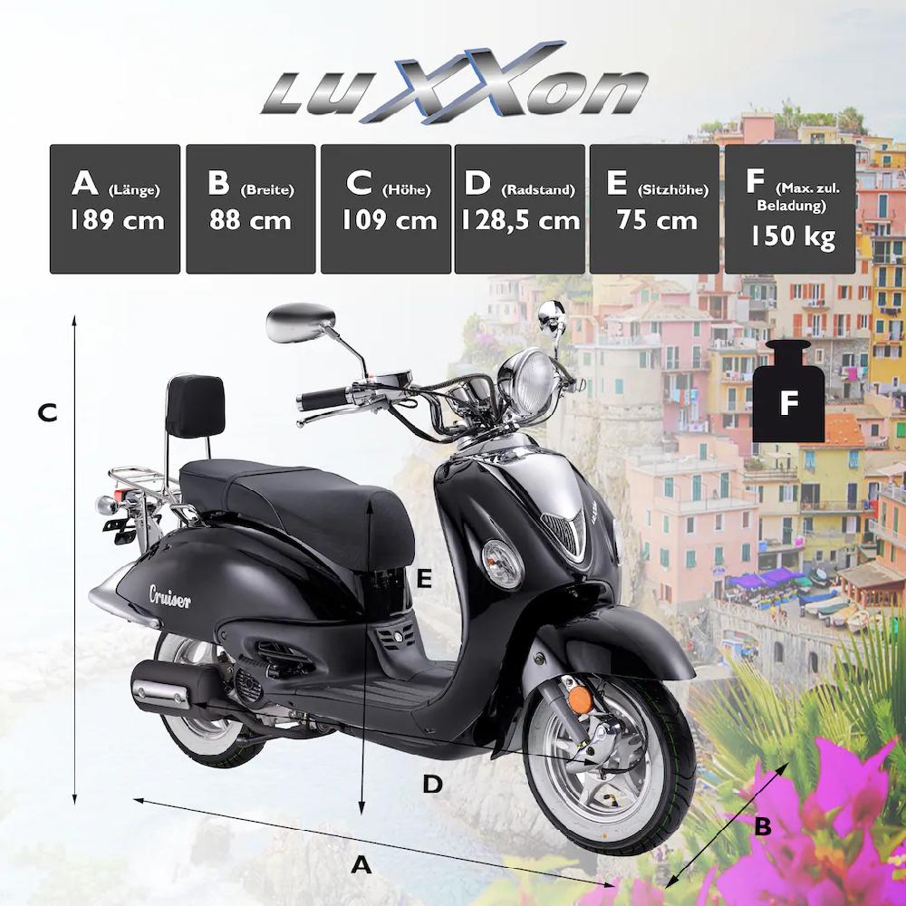 Luxxon Motorroller »Cruiser« 50 cm³ 45 km/h Euro 5 3 PS auf Rechnung Wochenangebot