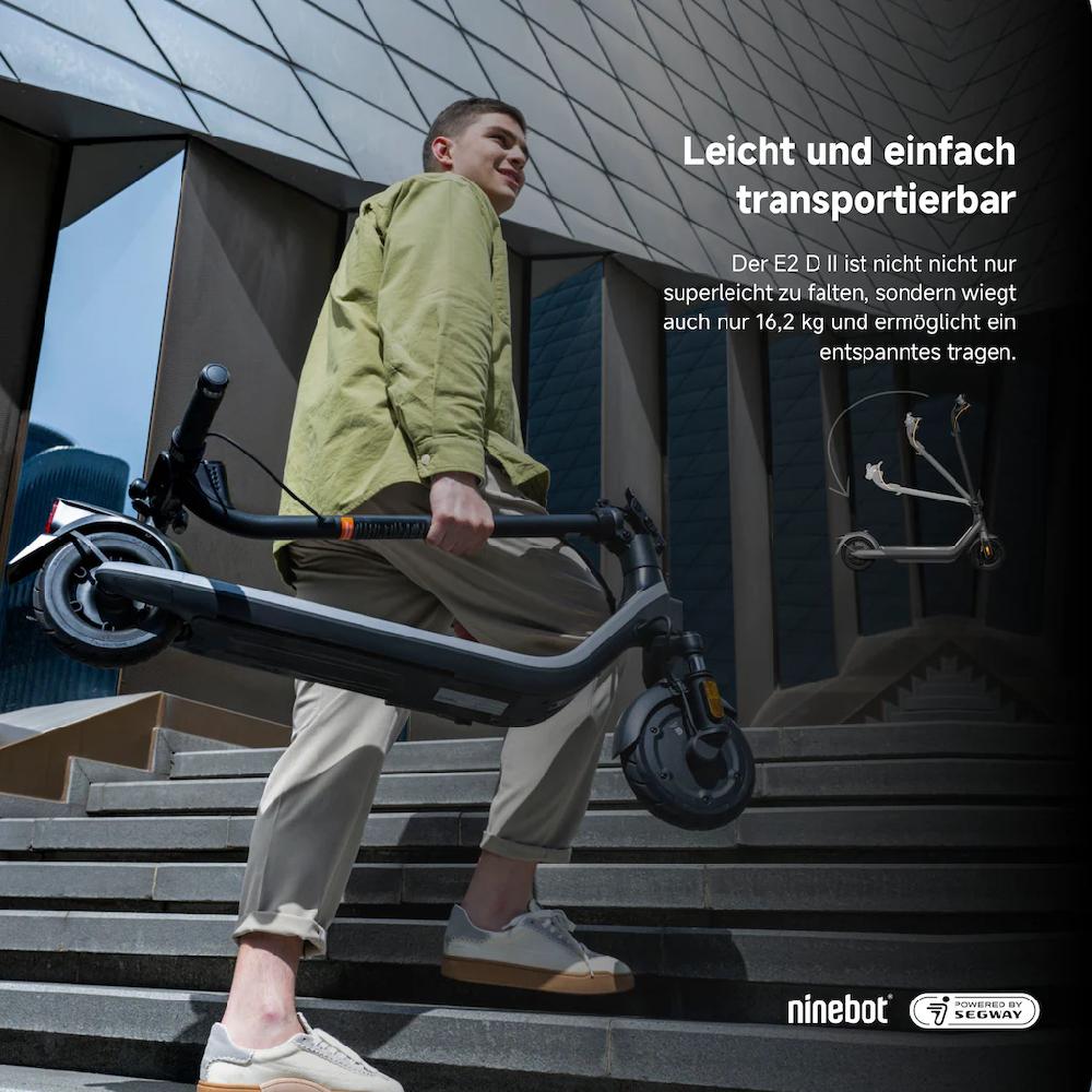 ninebot by Segway E-Scooter »KickScooter E2 D II« Electric Scooter mit Straßenzulassung bis zu 25 km Reichweite Discount Store für neue Produkte