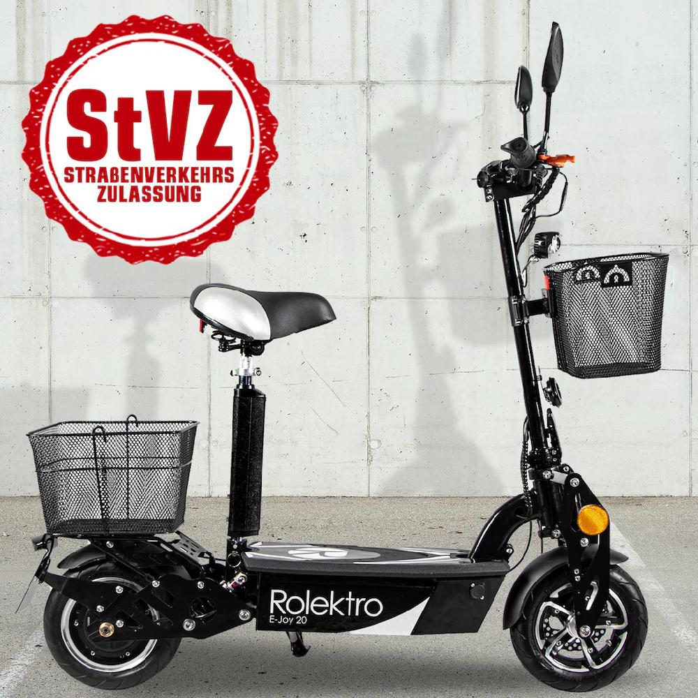 Rolektro E-Mofaroller »E-Joy 20 Schwarz 36V-12AH Blei-Gel Akku 500 Watt« bis zu 30 km Reichweite 50% Rabatt mit kostenlosem Versand