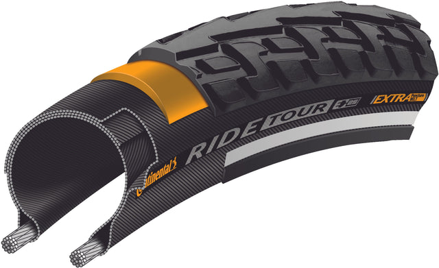 Continental Continental Ride Tour Drahtreifen 24x1.75" Reflex schwarz &vert; 2025 Fabrikverkauf
