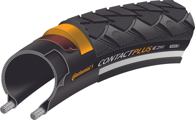 Continental Continental Contact Plus Drahtreifen SafetyPlus Breaker 28" Reflex &vert; 2025 Günstiger Verkauf
