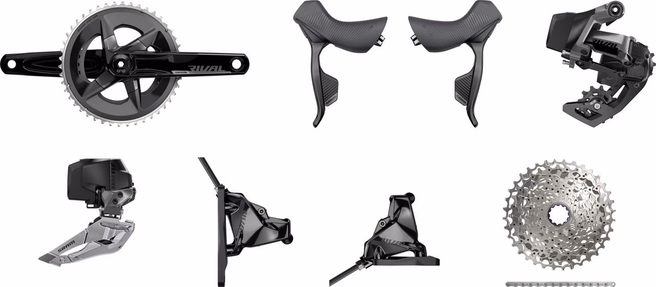 SRAM Rival eTap AXS HRD FM Gruppe 2x12-fach 33-46 Clearance-Verkauf
